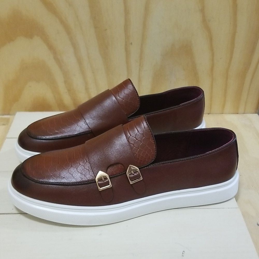 Men's Brown Loafers with Buckle Detail Men's size 13 EU 47